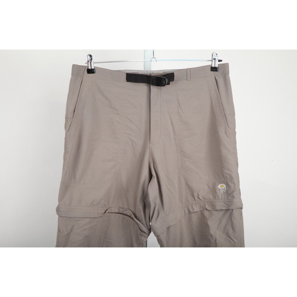 Mountain Hard Wear Pants Mens Large Gray Belt Convertible Hiking Camping Outdoor - Picture 3 of 16